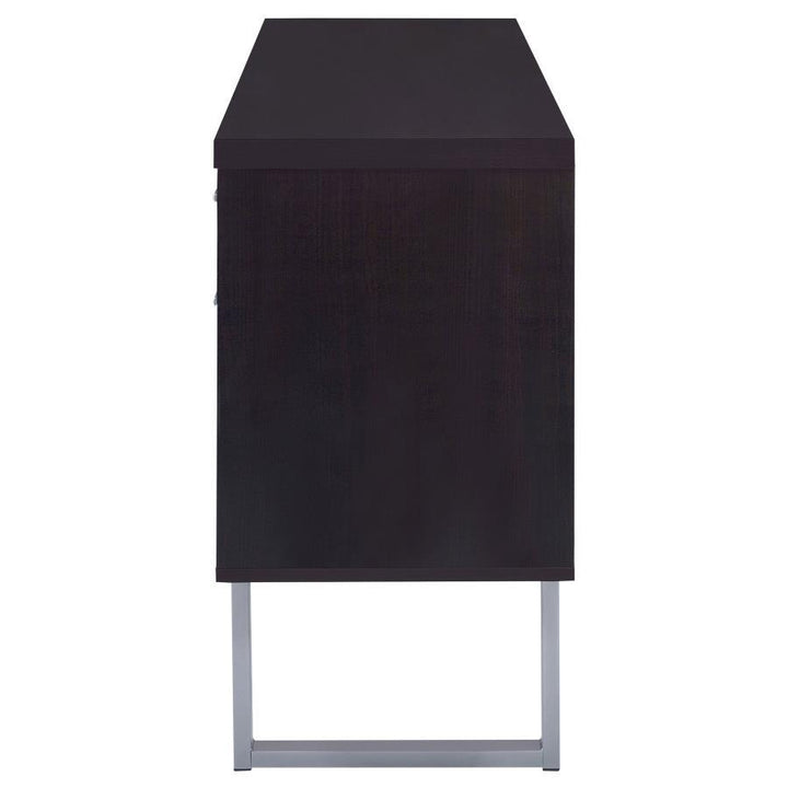 Lawtey - 5 - Drawer Home Office Storage Credenza - Cappuccino Credenzas modern furniture Contempo Furniture