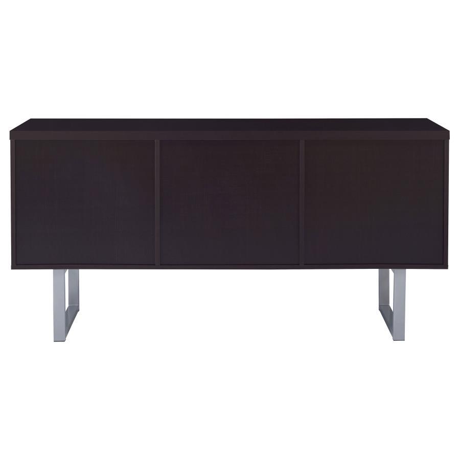 Lawtey - 5 - Drawer Home Office Storage Credenza - Cappuccino Credenzas modern furniture Contempo Furniture