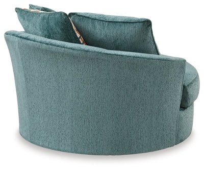 Laylabrook Oversized Swivel Accent Chair - Blue Swivel Chair modern furniture Contempo Furniture