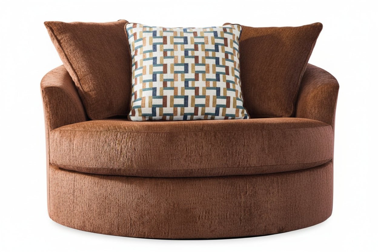 Laylabrook Oversized Swivel Accent Chair - Light Brown Swivel Chair modern furniture Contempo Furniture