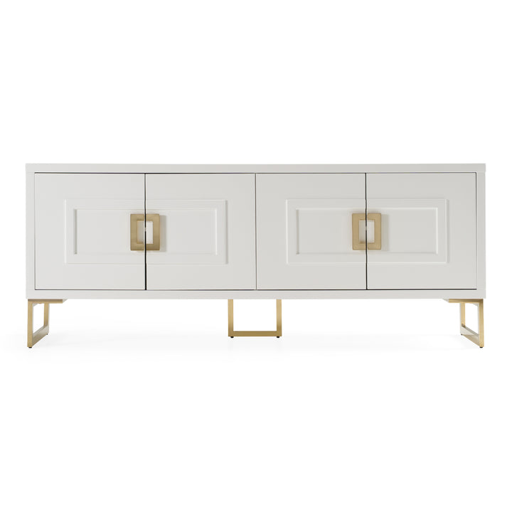 Leah - Contemporary White High Gloss &amp; Champagne Gold Buffet