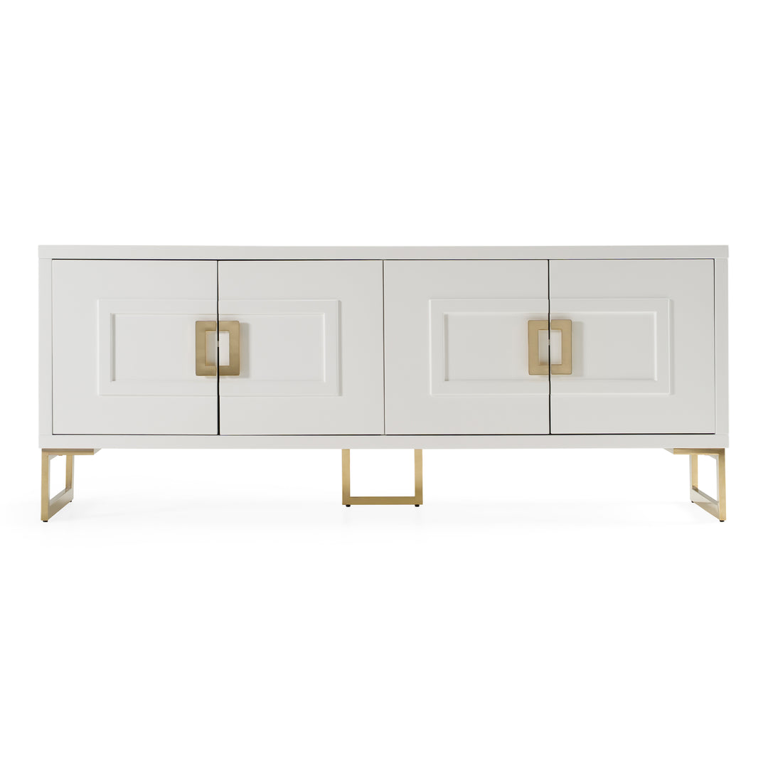 Leah  Contemporary White High Gloss & Champagne Gold Buffet