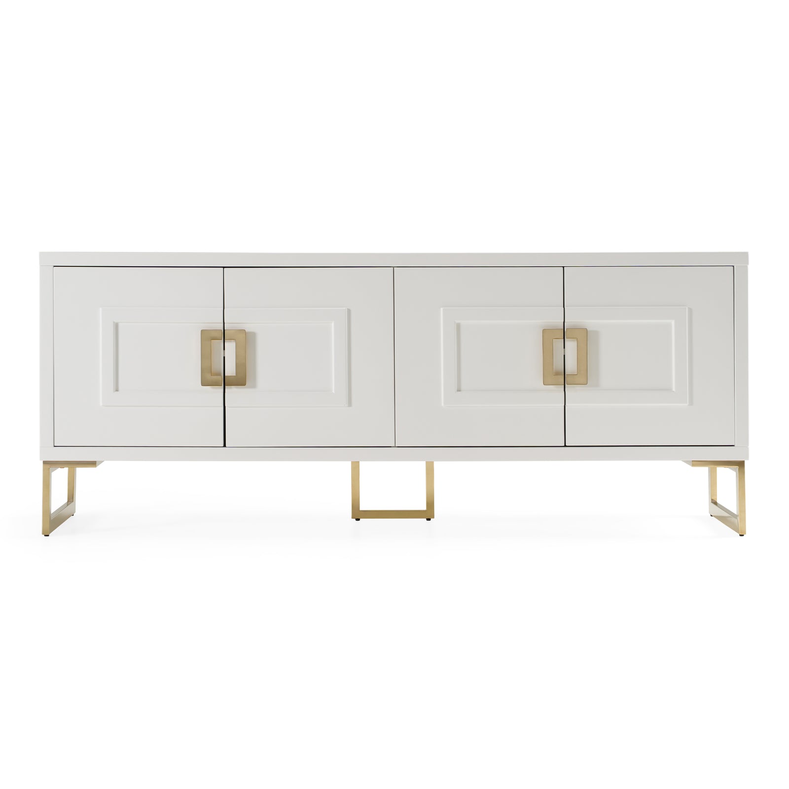 Leah - Contemporary White High Gloss  and  Champagne Gold Buffet