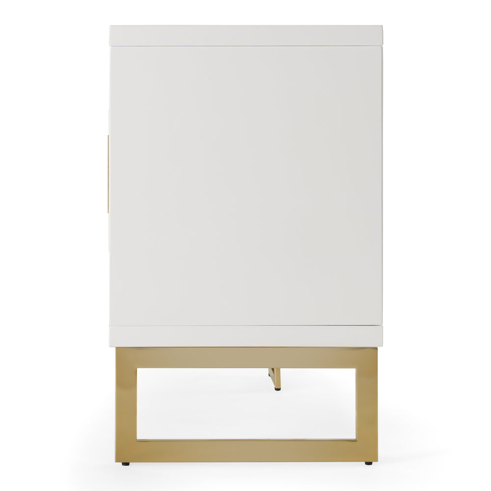 Leah - Contemporary White High Gloss & Champagne Gold Buffet - View 3