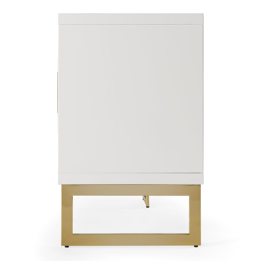 Leah - Contemporary White High Gloss  and  Champagne Gold Buffet