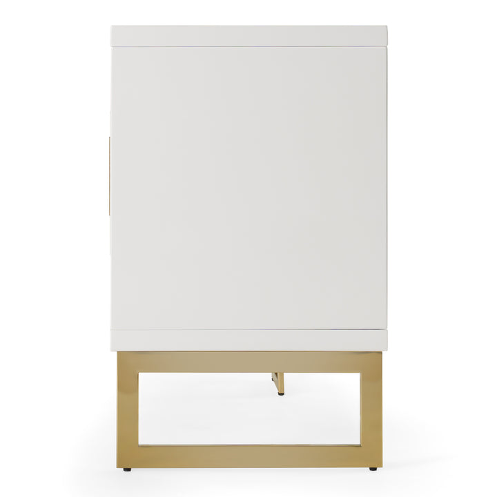 Leah - Contemporary White High Gloss  and  Champagne Gold Buffet