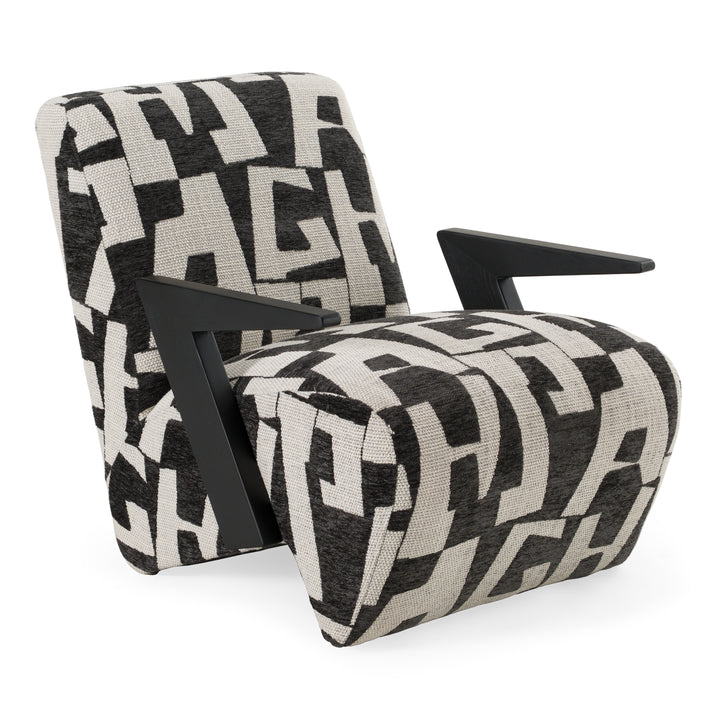 Leana - Modern Black &amp; White Fabric Accent Chair