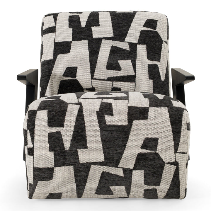 Leana - Modern Black &amp; White Fabric Accent Chair