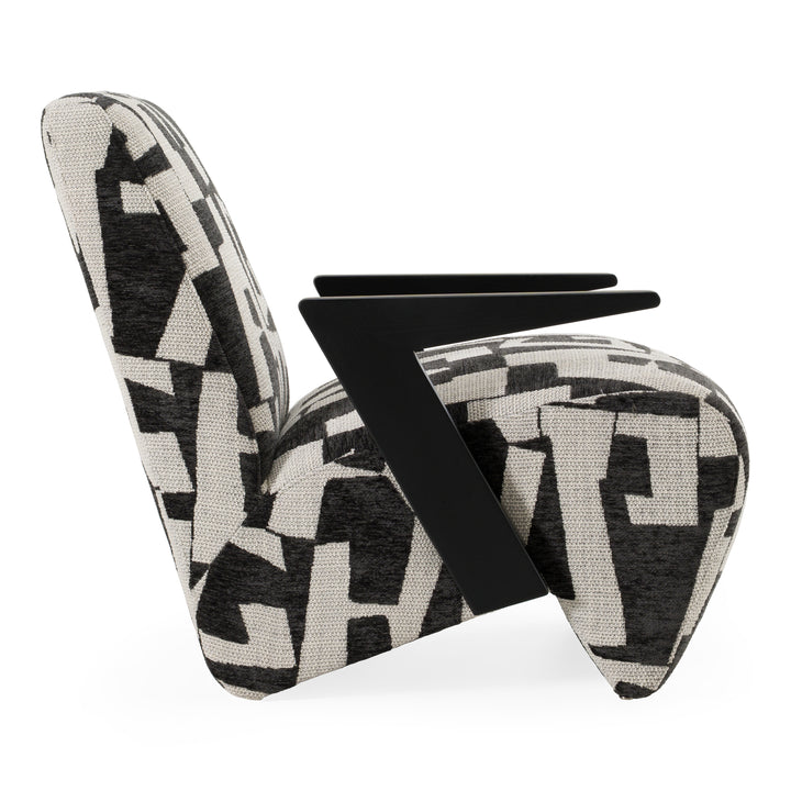 Leana - Modern Black &amp; White Fabric Accent Chair