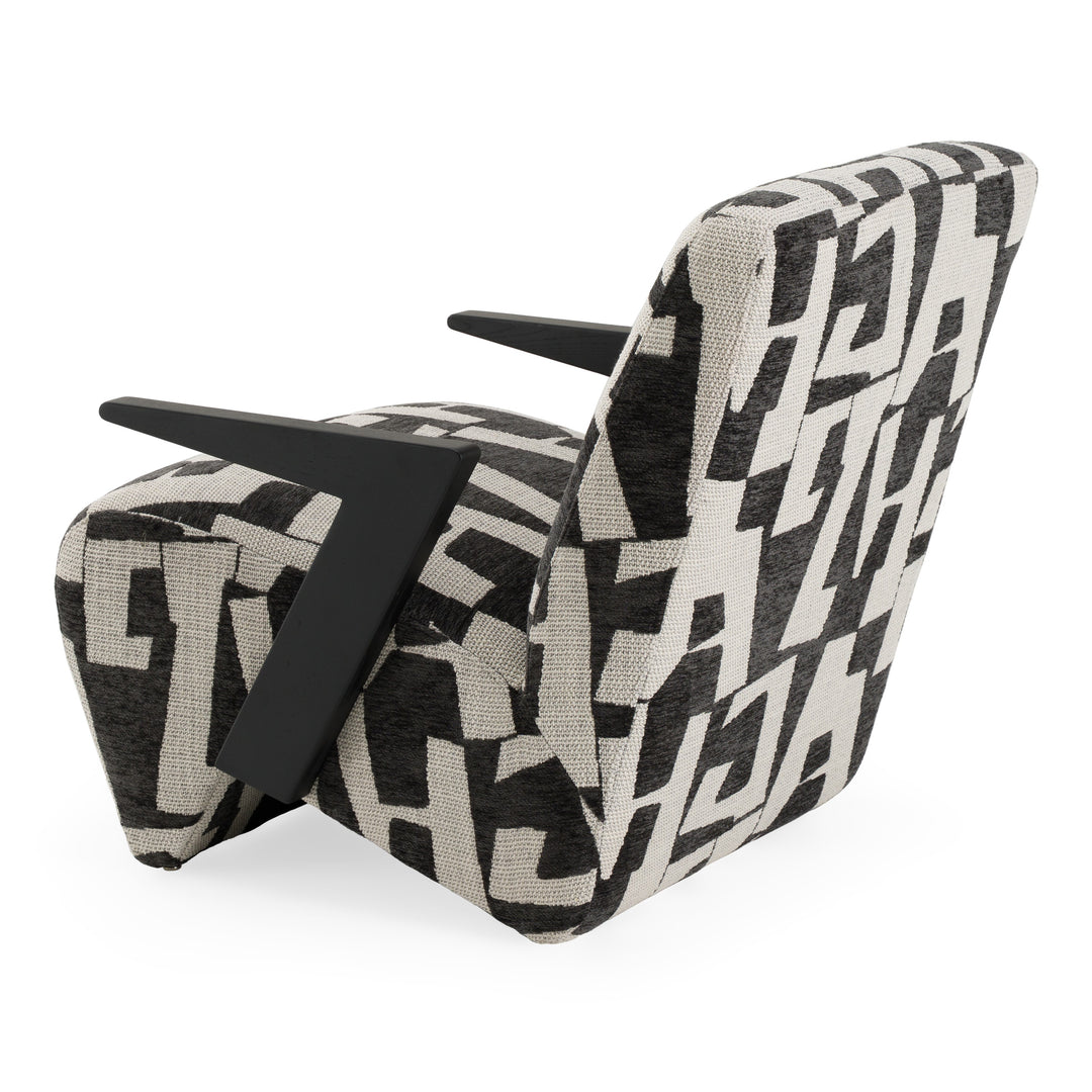 Leana - Modern Black & White Fabric Accent Chair