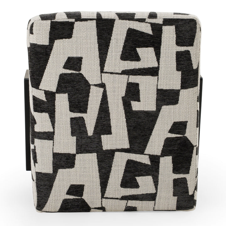 Leana - Modern Black &amp; White Fabric Accent Chair