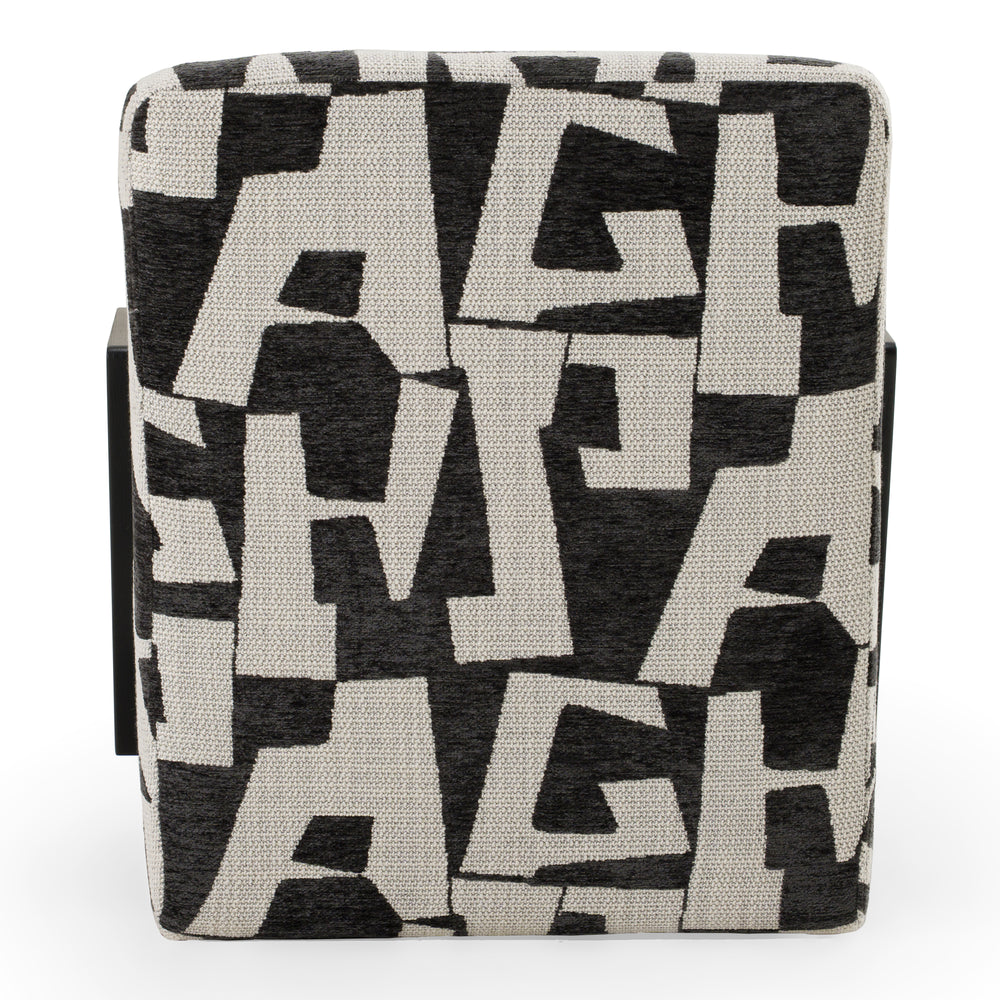 Leana - Modern Black & White Fabric Accent Chair - View 5
