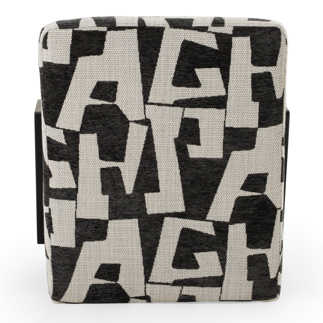 Leana - Modern Black & White Fabric Accent Chair