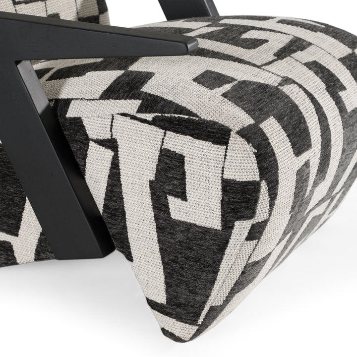 Leana - Modern Black &amp; White Fabric Accent Chair