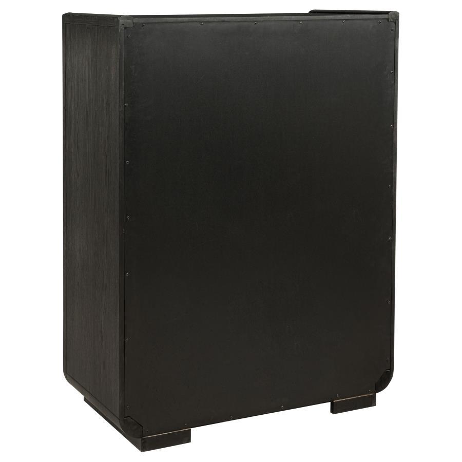 Leandro - 5 - Drawer Bedroom Chest Of Drawers - Burnished Black Accent Chest modern furniture Contempo Furniture