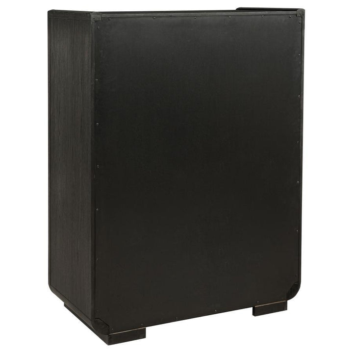 Leandro - 5 - Drawer Bedroom Chest Of Drawers - Burnished Black Accent Chest modern furniture Contempo Furniture