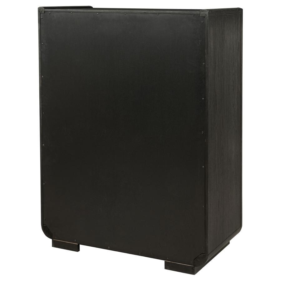 Leandro - 5 - Drawer Bedroom Chest Of Drawers - Burnished Black Accent Chest modern furniture Contempo Furniture