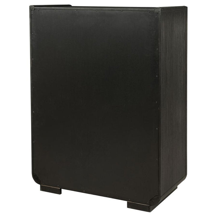 Leandro - 5 - Drawer Bedroom Chest Of Drawers - Burnished Black Accent Chest modern furniture Contempo Furniture
