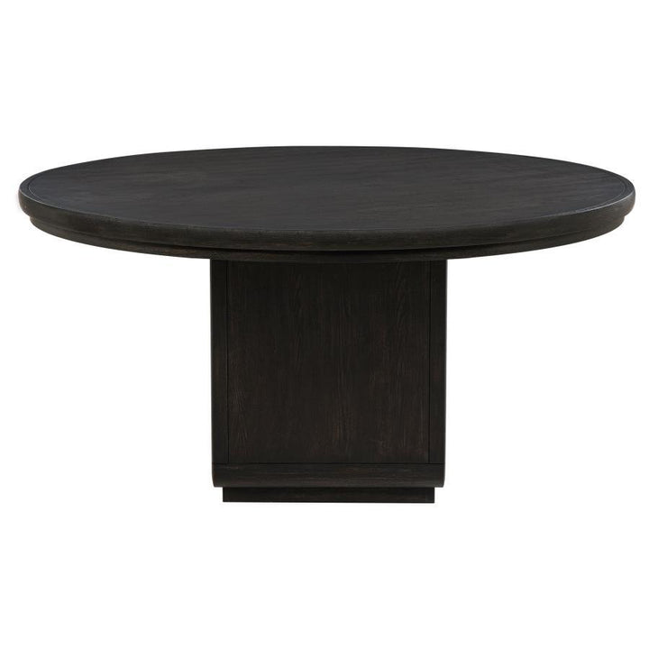 Leandro - 60" Round Dining Table - Burnished Black Dining Table modern furniture Contempo Furniture