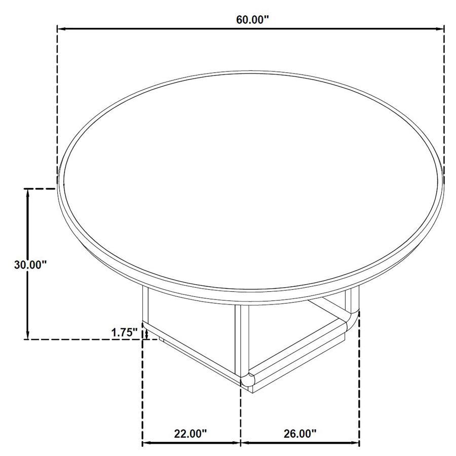 Leandro - 7 Piece Round Dining Table Set - Burnished Black 7 - Piece Dining Room Set modern furniture Contempo Furniture