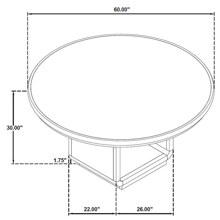 Leandro - 7 Piece Round Dining Table Set - Burnished Black 7 - Piece Dining Room Set modern furniture Contempo Furniture