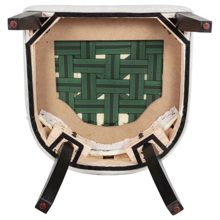 Leandro - 7 Piece Round Dining Table Set - Cream / Burnished Black 7 - Piece Dining Room Set modern furniture Contempo Furniture