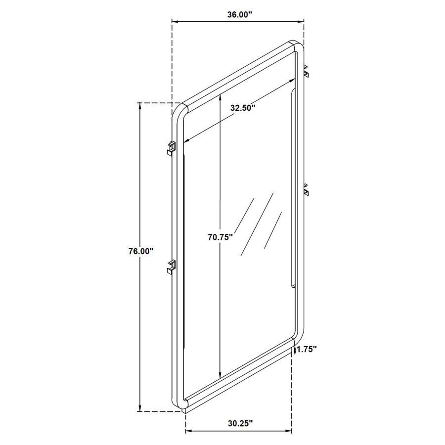 Leandro - 76" Full Length Floor Mirror - Burnished Black Floor Mirror modern furniture Contempo Furniture