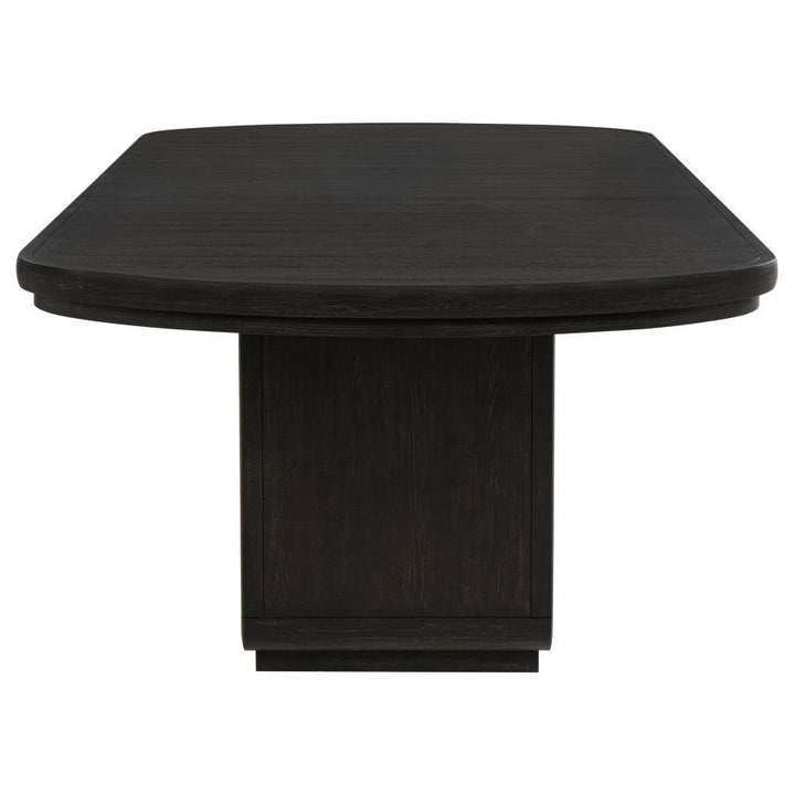 Leandro - 78" Extension Dining Room Table - Burnished Black Dining Table with Extension modern furniture Contempo Furniture