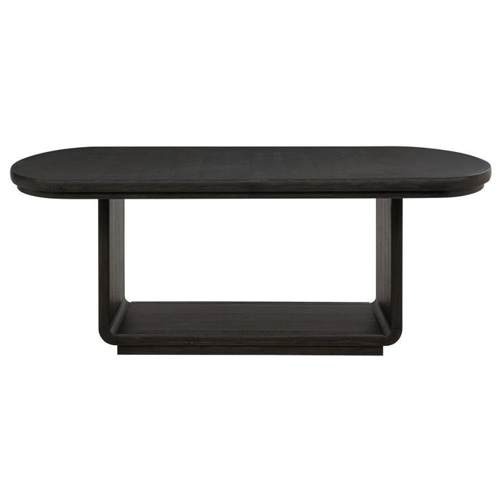 Leandro - 78" Extension Dining Room Table - Burnished Black Dining Table with Extension modern furniture Contempo Furniture