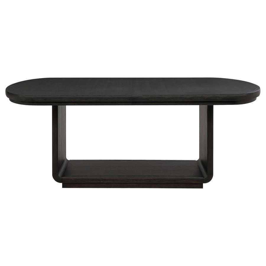 Leandro - 78" Extension Dining Room Table - Burnished Black Dining Table with Extension modern furniture Contempo Furniture