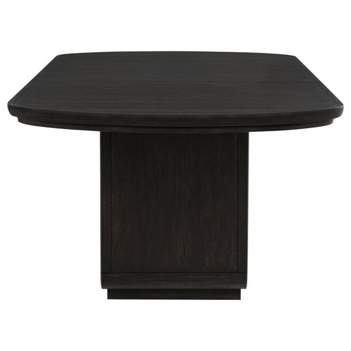 Leandro - 78" Extension Dining Room Table - Burnished Black Dining Table with Extension modern furniture Contempo Furniture