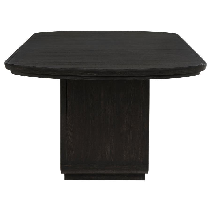 Leandro - 78" Extension Dining Room Table - Burnished Black Dining Table with Extension modern furniture Contempo Furniture