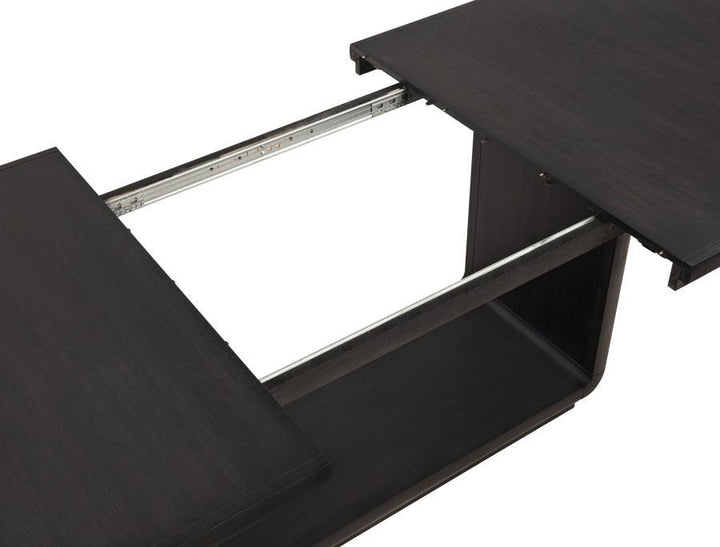Leandro - 78" Extension Dining Room Table - Burnished Black Dining Table with Extension modern furniture Contempo Furniture