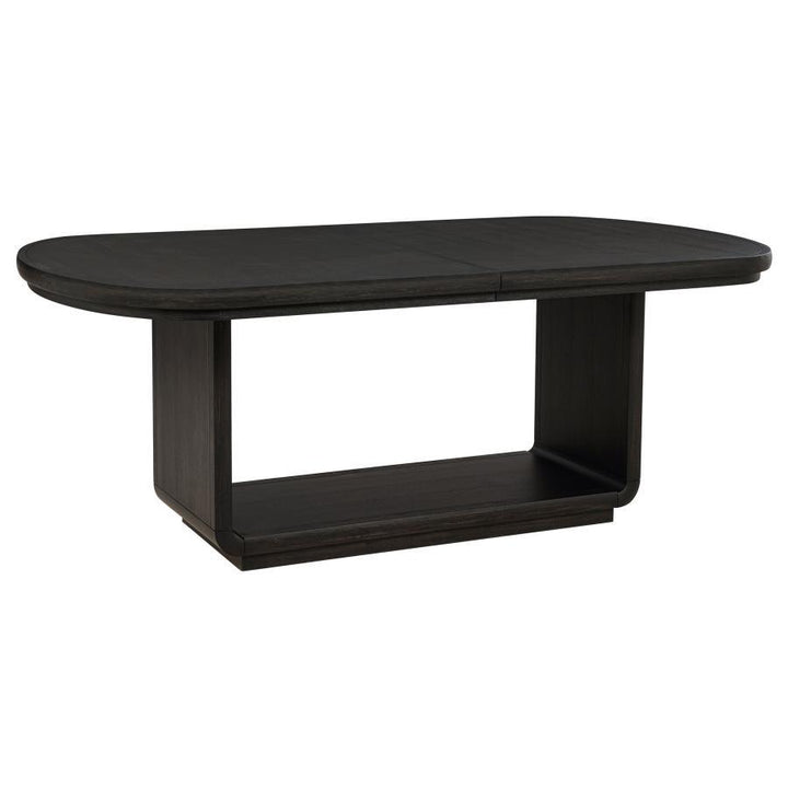 Leandro - 78" Extension Dining Room Table - Burnished Black Dining Table with Extension modern furniture Contempo Furniture