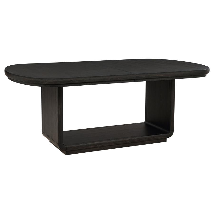 Leandro - 78" Extension Dining Room Table - Burnished Black Dining Table with Extension modern furniture Contempo Furniture