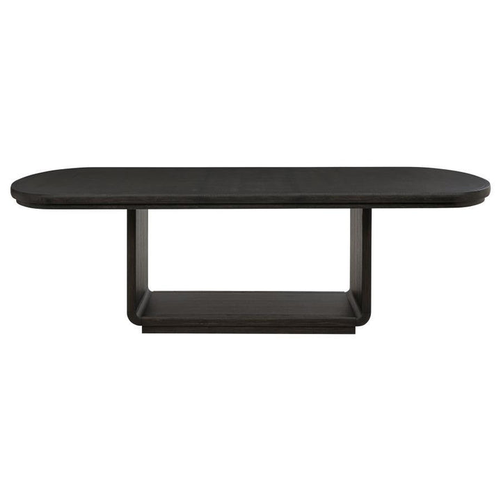 Leandro - 78" Extension Dining Room Table - Burnished Black Dining Table with Extension modern furniture Contempo Furniture