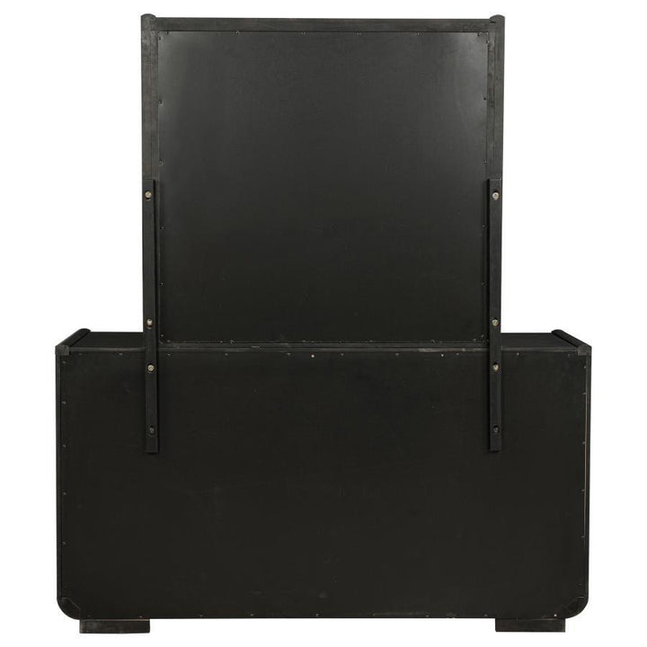 Leandro - 8 - Drawer Bedroom Dresser With Mirror - Burnished Black Dresser &amp; Mirror modern furniture Contempo Furniture