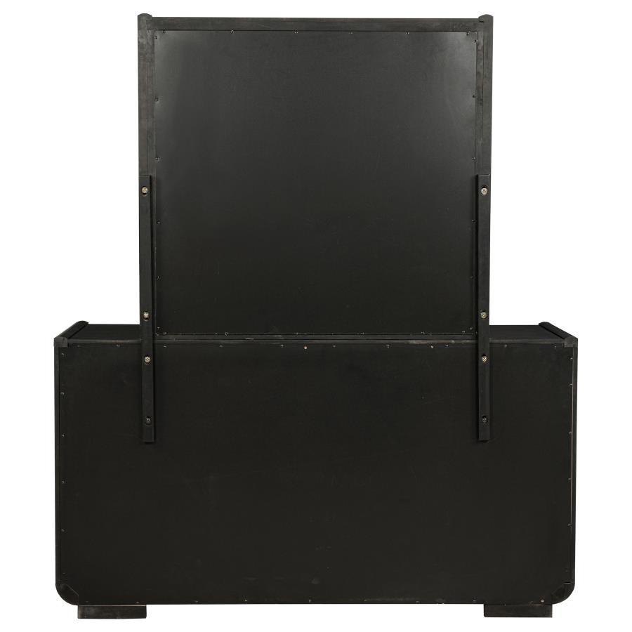 Leandro - 8 - Drawer Bedroom Dresser With Mirror - Burnished Black Dresser & Mirror modern furniture Contempo Furniture