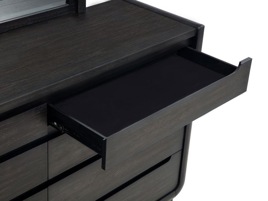 Leandro - 8 - Drawer Bedroom Dresser With Mirror - Burnished Black Dresser & Mirror modern furniture Contempo Furniture