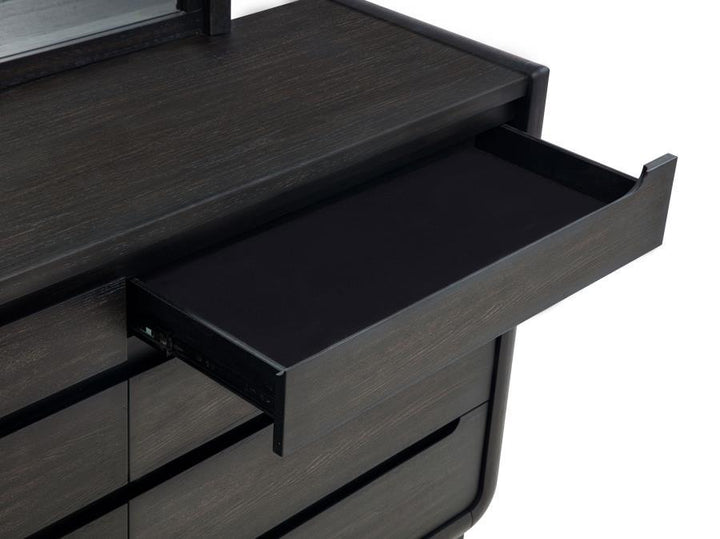 Leandro - 8 - Drawer Bedroom Dresser With Mirror - Burnished Black Dresser &amp; Mirror modern furniture Contempo Furniture