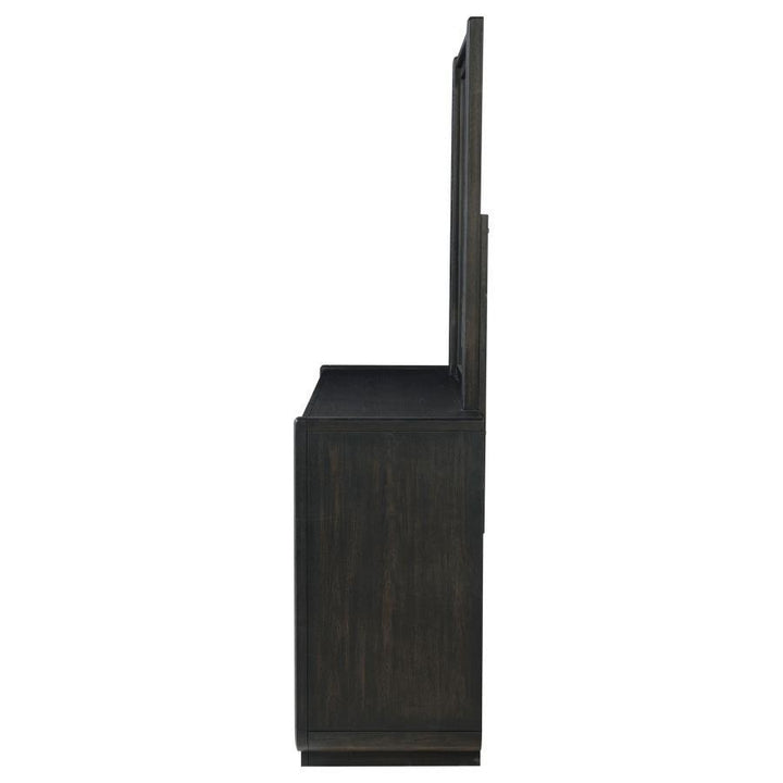 Leandro - 8 - Drawer Bedroom Dresser With Mirror - Burnished Black Dresser &amp; Mirror modern furniture Contempo Furniture