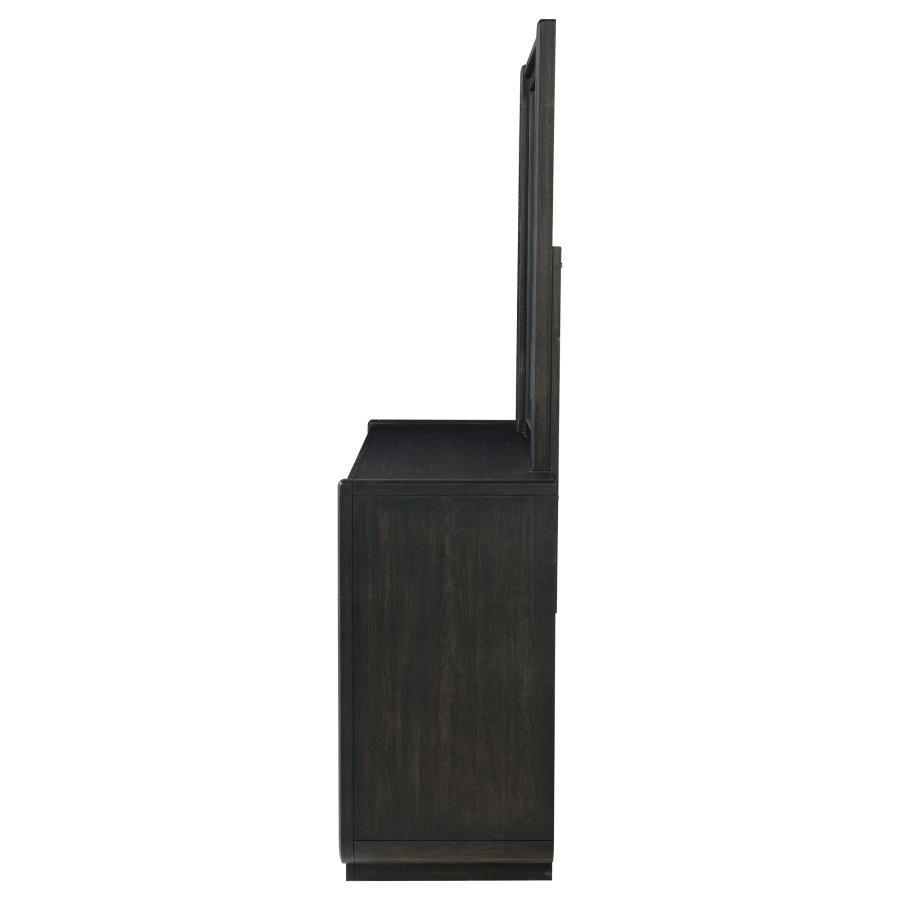 Leandro - 8 - Drawer Bedroom Dresser With Mirror - Burnished Black Dresser & Mirror modern furniture Contempo Furniture