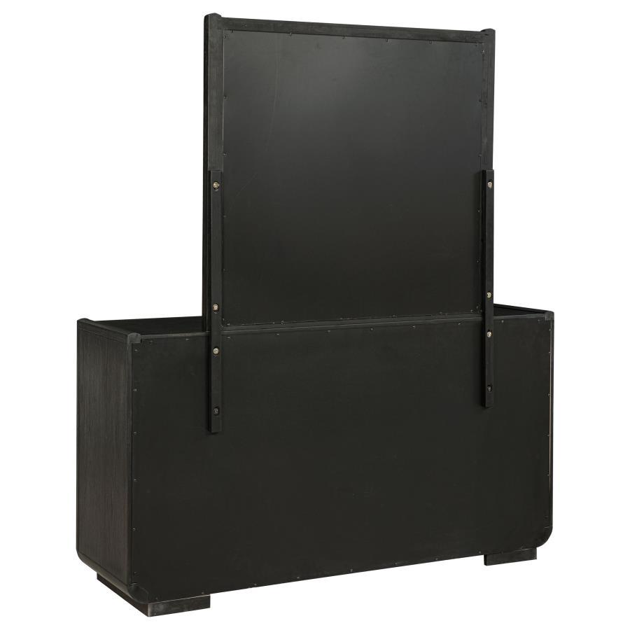 Leandro - 8 - Drawer Bedroom Dresser With Mirror - Burnished Black Dresser & Mirror modern furniture Contempo Furniture