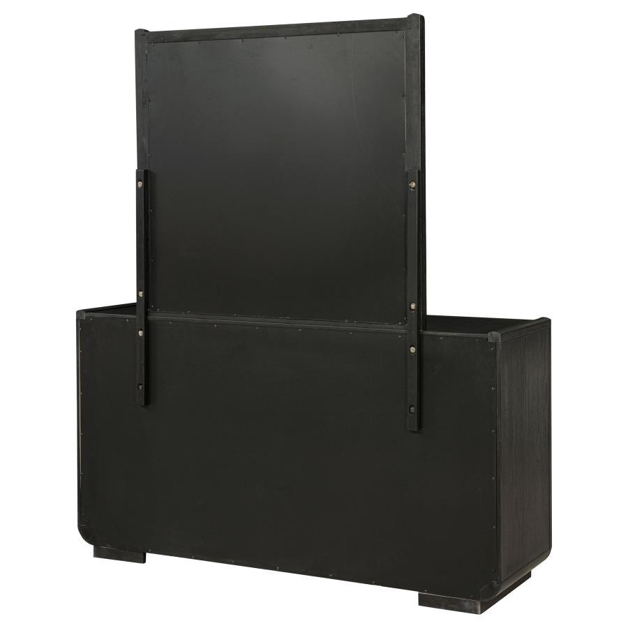 Leandro - 8 - Drawer Bedroom Dresser With Mirror - Burnished Black Dresser & Mirror modern furniture Contempo Furniture