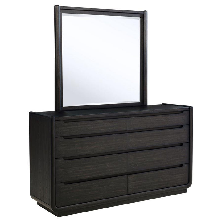 Leandro - 8 - Drawer Bedroom Dresser With Mirror - Burnished Black Dresser &amp; Mirror modern furniture Contempo Furniture