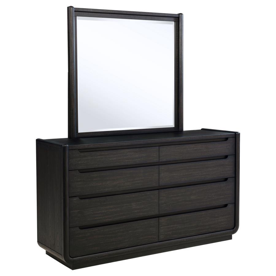 Leandro - 8 - Drawer Bedroom Dresser With Mirror - Burnished Black Dresser & Mirror modern furniture Contempo Furniture