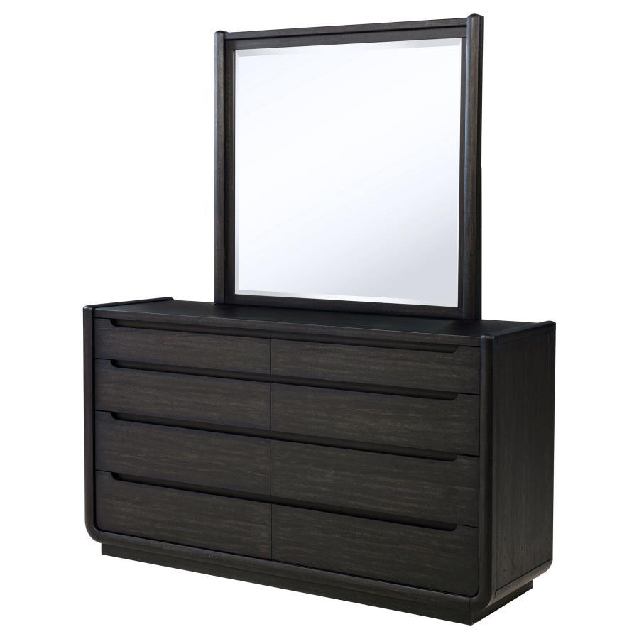 Leandro - 8 - Drawer Bedroom Dresser With Mirror - Burnished Black Dresser & Mirror modern furniture Contempo Furniture