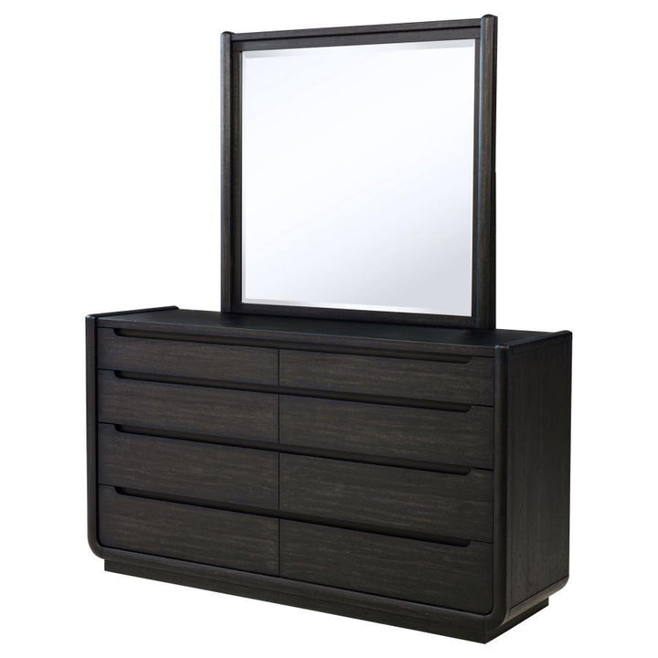Leandro - 8 - Drawer Bedroom Dresser With Mirror - Burnished Black Dresser &amp; Mirror modern furniture Contempo Furniture