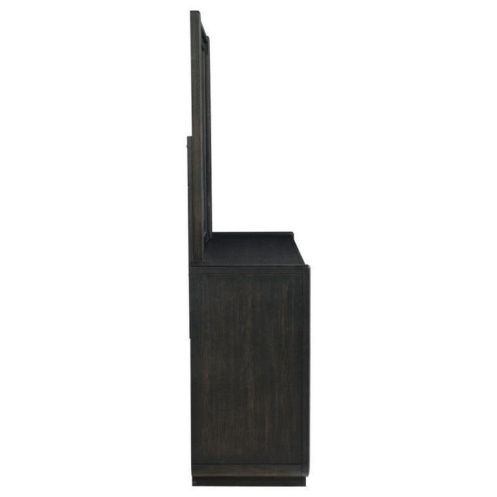 Leandro - 8 - Drawer Bedroom Dresser With Mirror - Burnished Black Dresser &amp; Mirror modern furniture Contempo Furniture