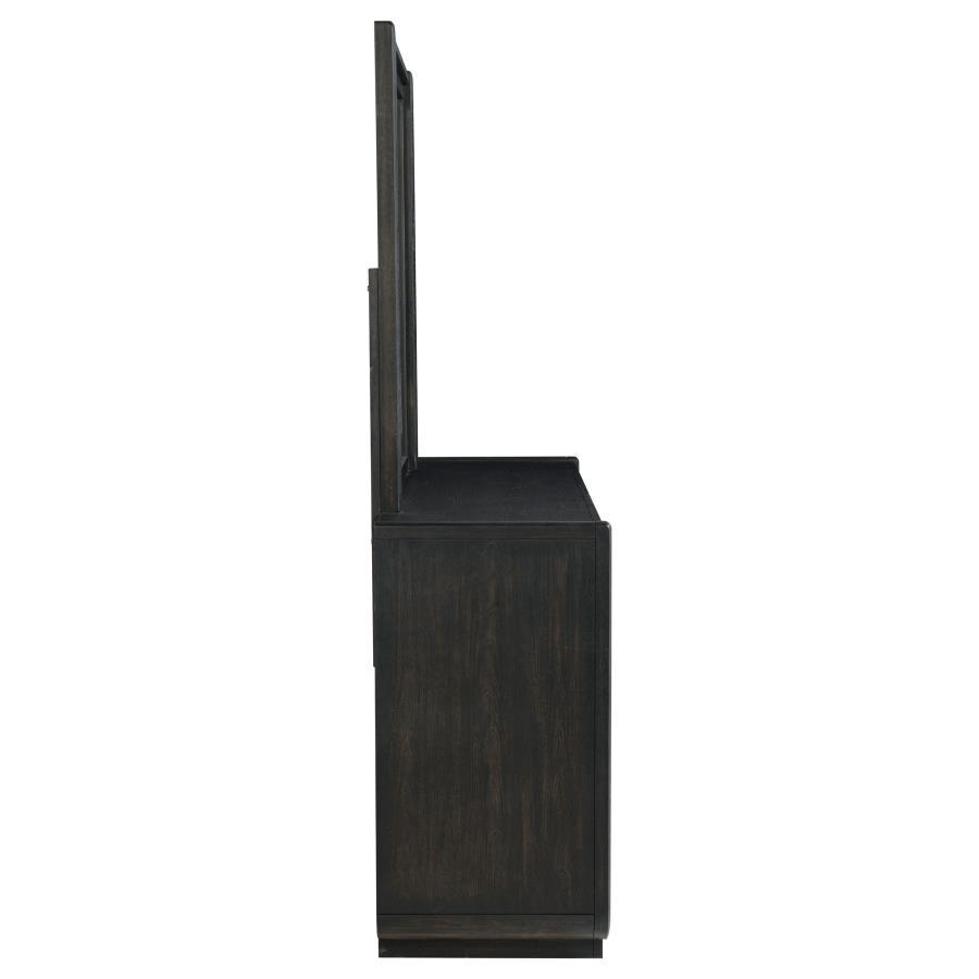 Leandro - 8 - Drawer Bedroom Dresser With Mirror - Burnished Black Dresser & Mirror modern furniture Contempo Furniture